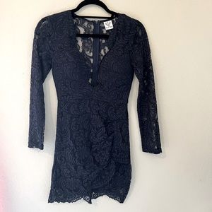 Blue lace mini dress